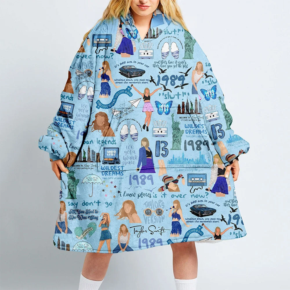 1989 Taylor Swift Blue Hoodie Blanket Wildest Dreams Taylor Swift Hoodie
