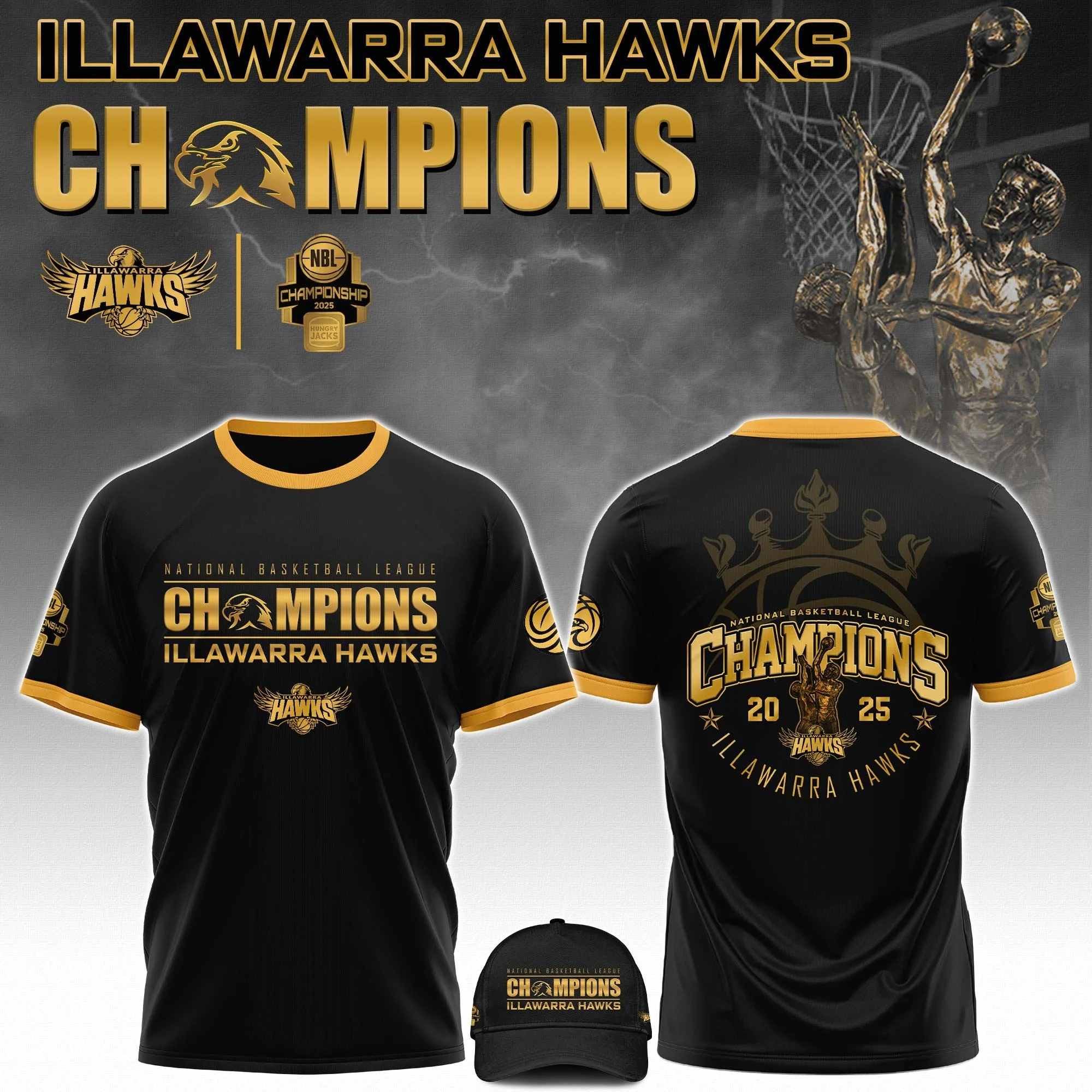 1Illawarra Hawks NBL Champions Limited Edition T-Shirt Basketball