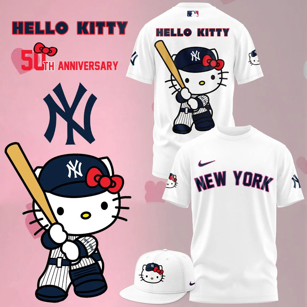 2024 New York Yankees x Hello Cat 50TH T-Shirt Unique Gifts For Football Lovers