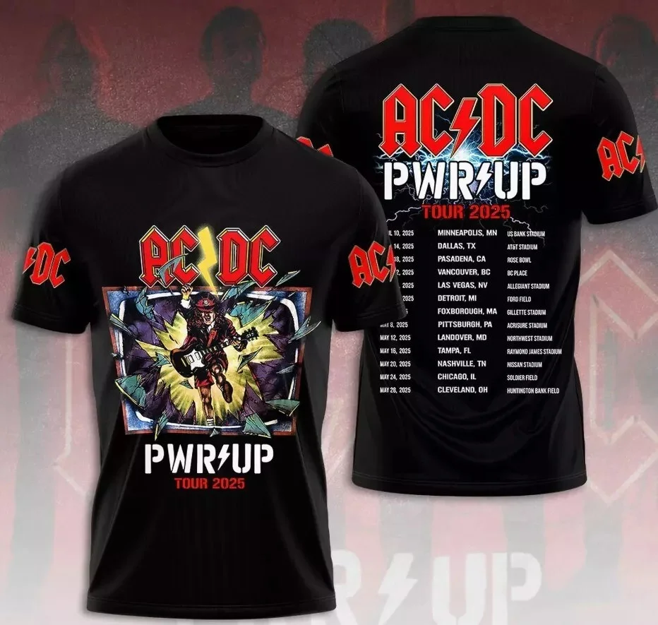 2025 ACDC Pwr Up World Tour T-Shirt Rock Band ACDC Apparel Perfect Gift For Him