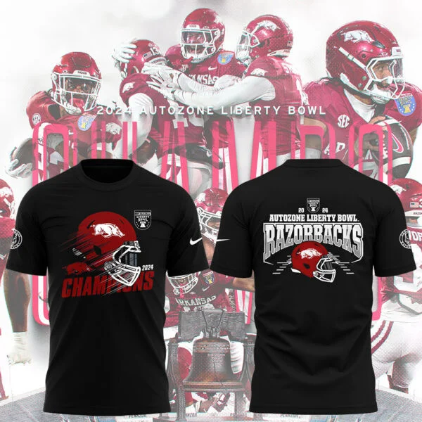 2025 Arkansas Razorbacks Shirt Arkansas Razorback Liberty Bowl Champions T-Shirt Birthday Gifts For Hockey Fans
