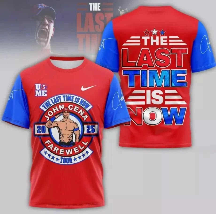 2025 John Cena Farewell Tour Last Time Is Now 3D T-Shirt Gift for Wrestling Fans