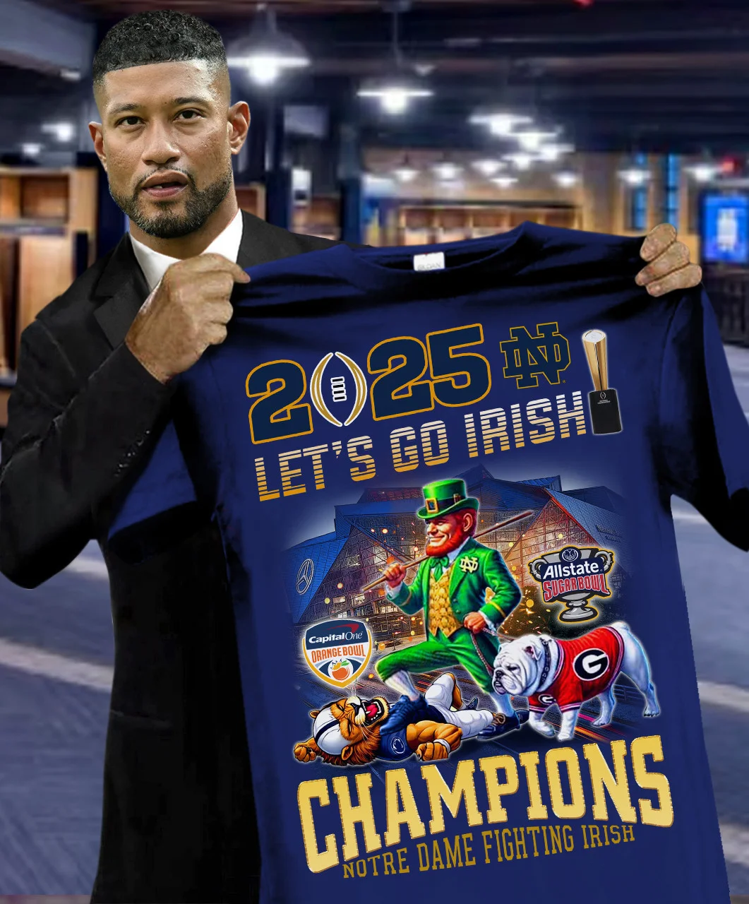 2025 Let'S Go Irish Champion Notre Dame Fighting Irish T-Shirt For Football Fans