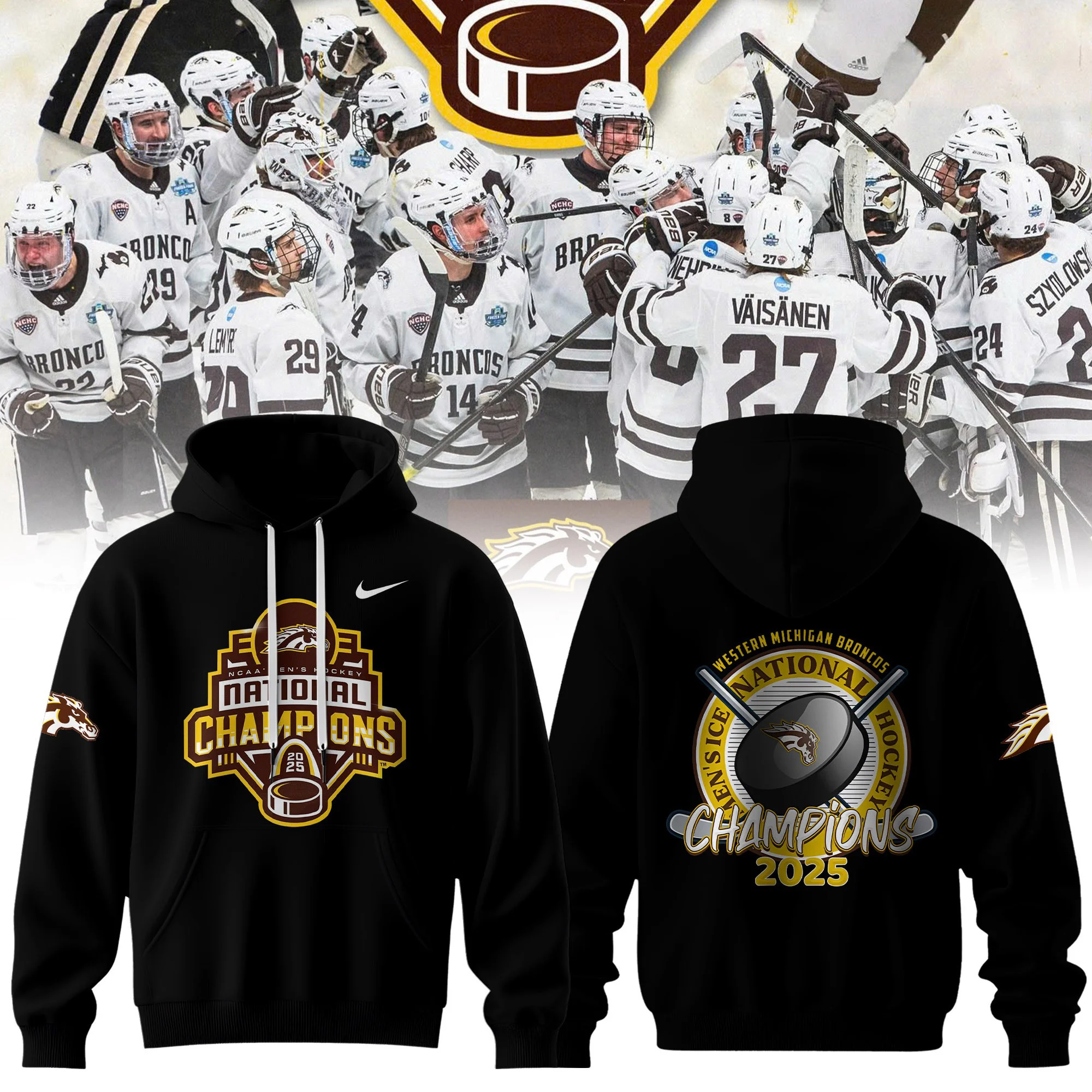 2025 NCAA Division Men's Ice Hockey Championship Hoodie 2025 Gifts For Ice Hockey Fans