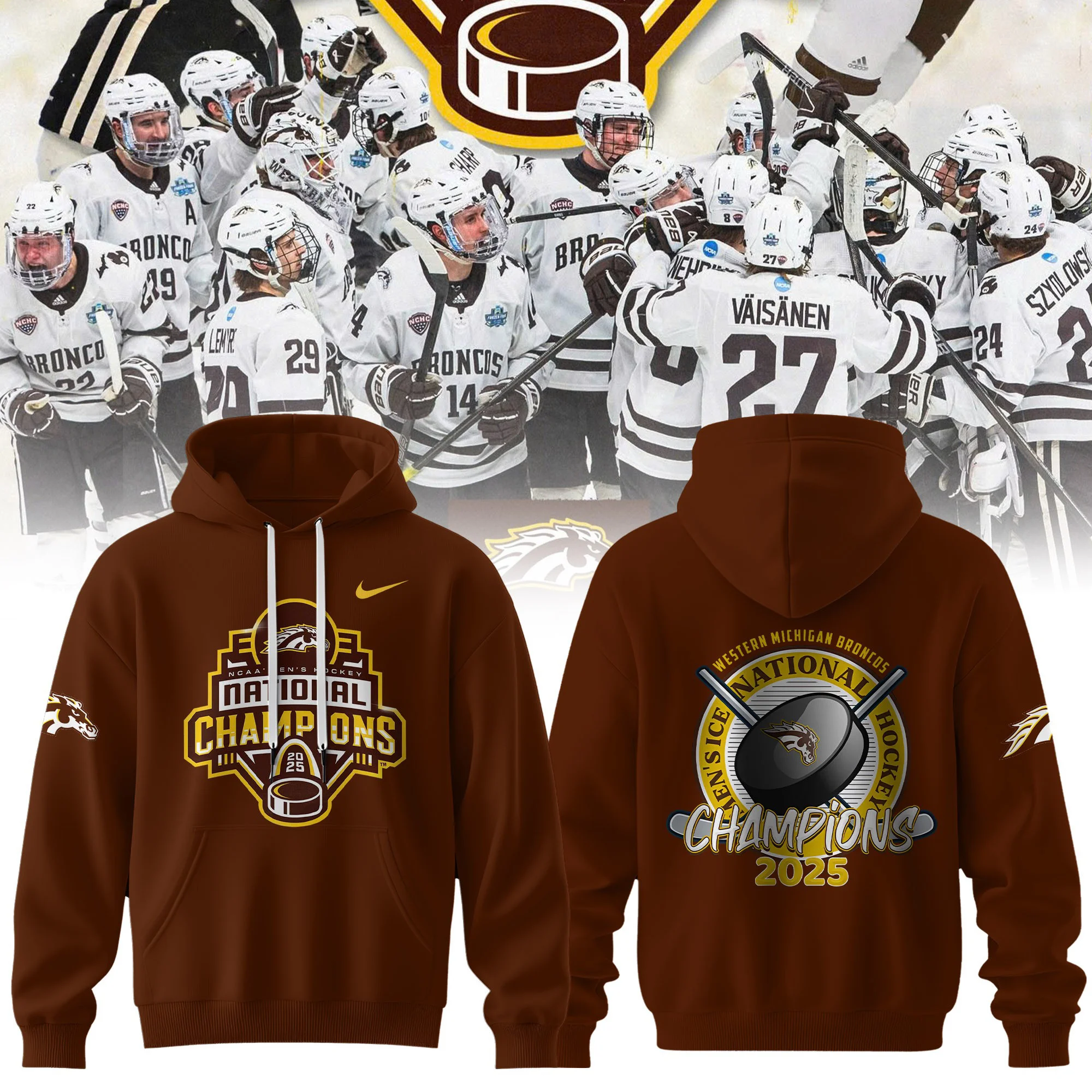 2025 NCAA Division Men's Ice Hockey Championship Champion Hoodie Gifts For NHL Fans