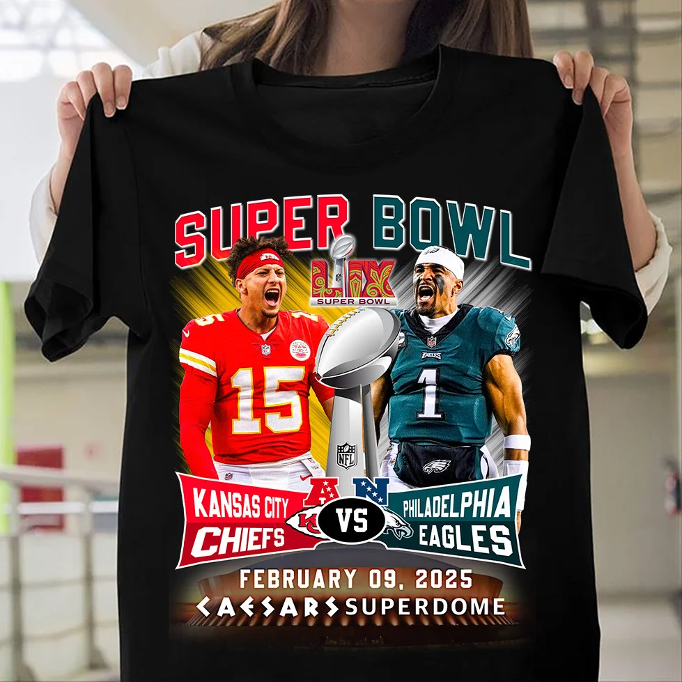 2025 Super Bowl Kansas City Chiefs Vs Philadelphia Eagles T-Shirt For Football Fans