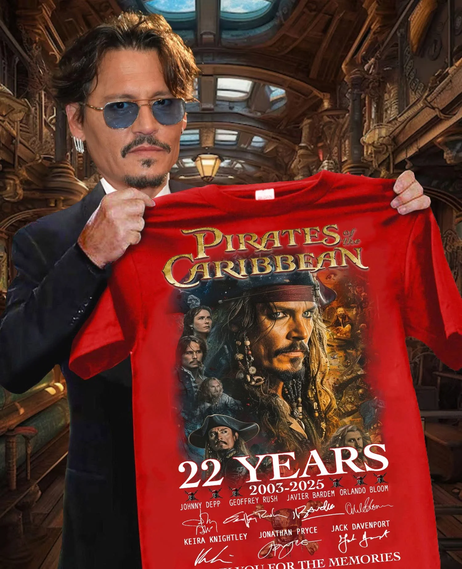 22 Years 2003-2025 Pirate Caribbean Thank You For The Memories T-Shirt For Movie Lovers
