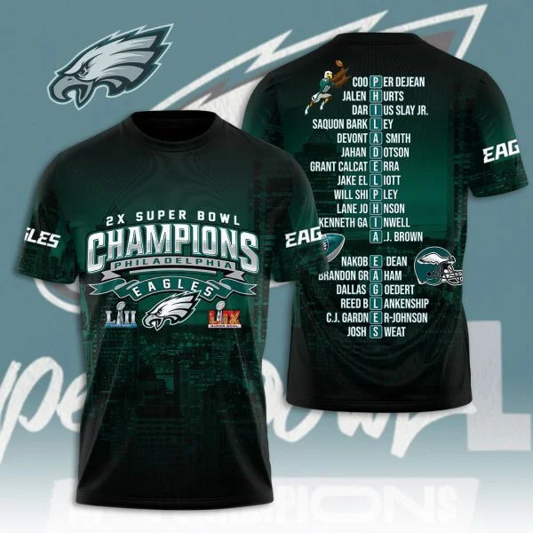2X Super Bowl Champions Philadelphia Eagles Shirt Gift Ideas For Football Lovers