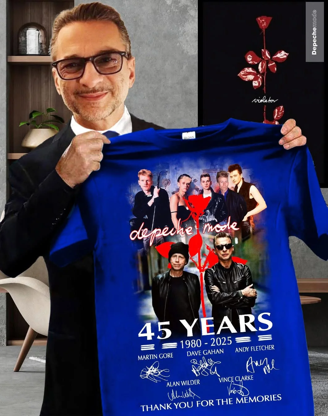 45 Years 1980-2025 Depeche Mode Thank You For The Memories Shirt Electronic Band