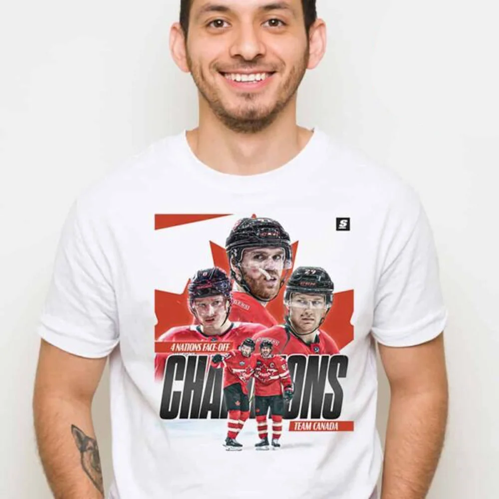 4 Nations Face Off Champions 2025 Team Canada National Hockey League T-Shirt Fans Gift Ideas