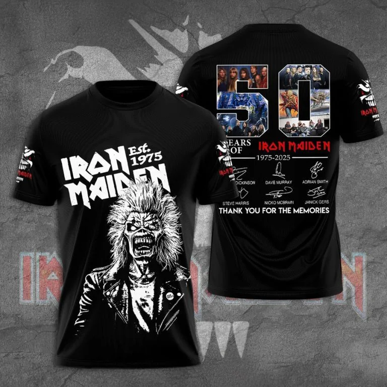 50 Years Of Iron Maiden 1975 2025 T-Shirt