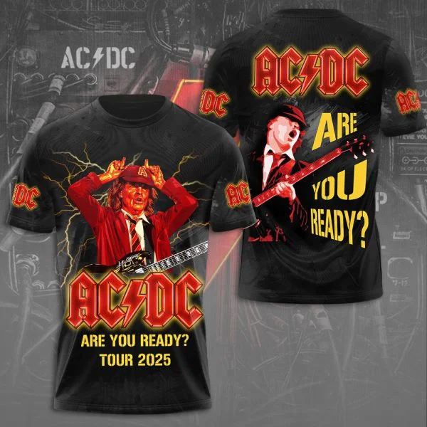 ACDC Are You Ready Pwr Up Tour 2025 Shirt Gifts For Rock Band Fans