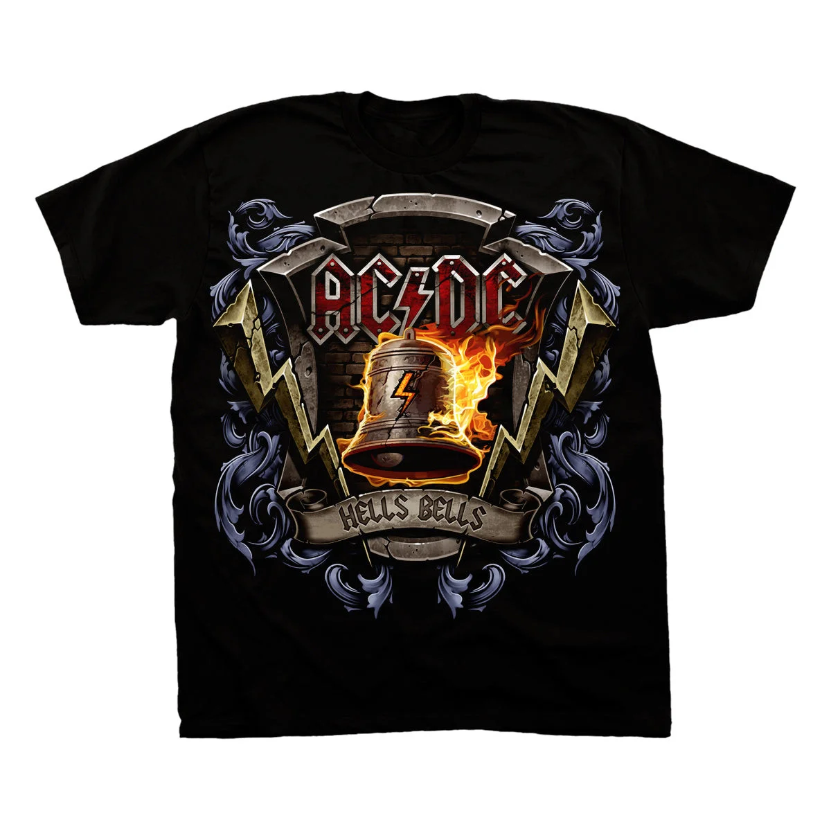 ACDC Hells Bells Shield Black T-Shirt Last Minute Father'sDay Gifts