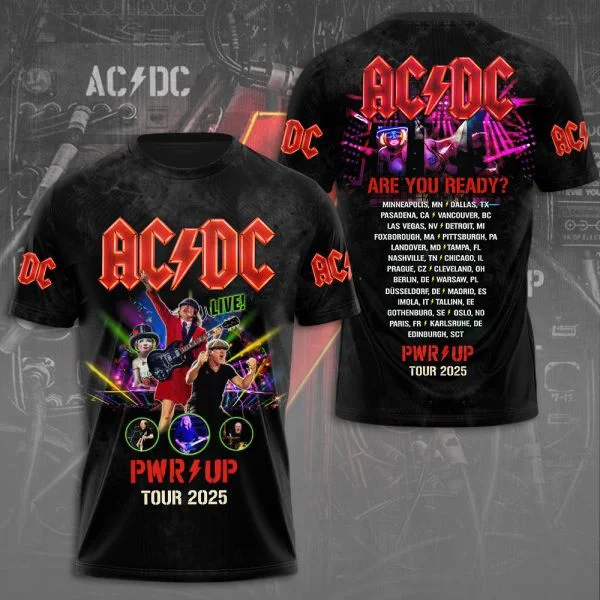 ACDC PWR UP Tour 2025 Shirt Are You Ready T-Shirt Rock Band