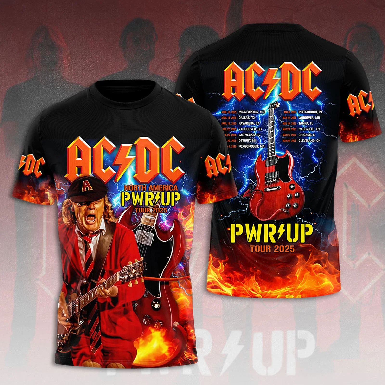 ACDC Power Up Tour 2025 3D Unisex Shirt