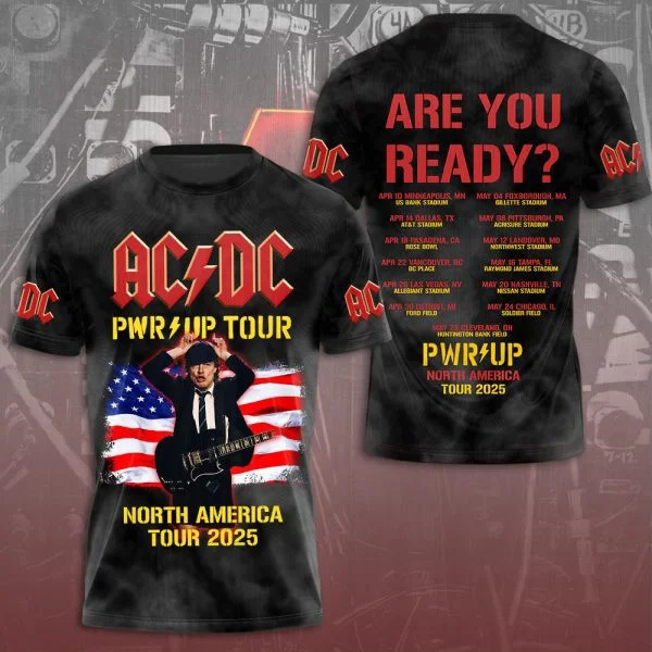 ACDC Pwr Up North America Tour 2025 Are You Ready Shirt Rock Band