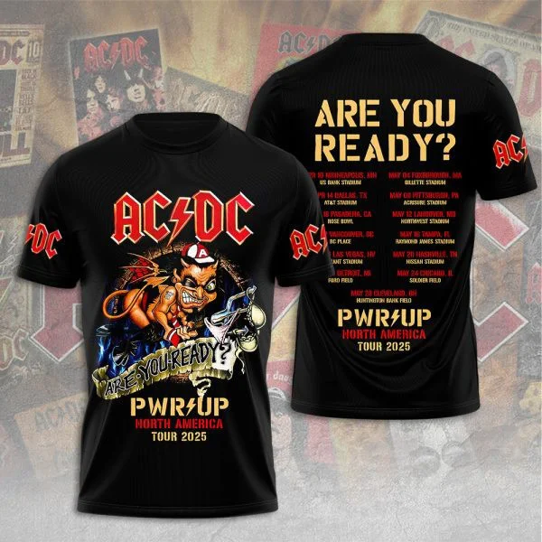 ACDC Pwr Up North America Tour 2025 Shirt Are You Ready T-Shirt