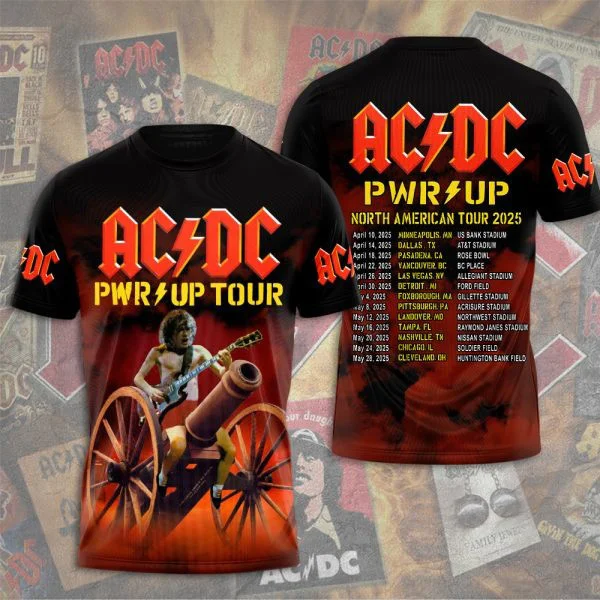 ACDC Pwr Up North American Tour 2025 Shirt Rock Band
