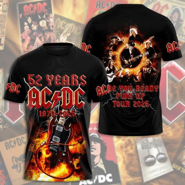 ACDC Pwr Up Tour 2025 52 Years 1973 2025 Shirt Rock Band