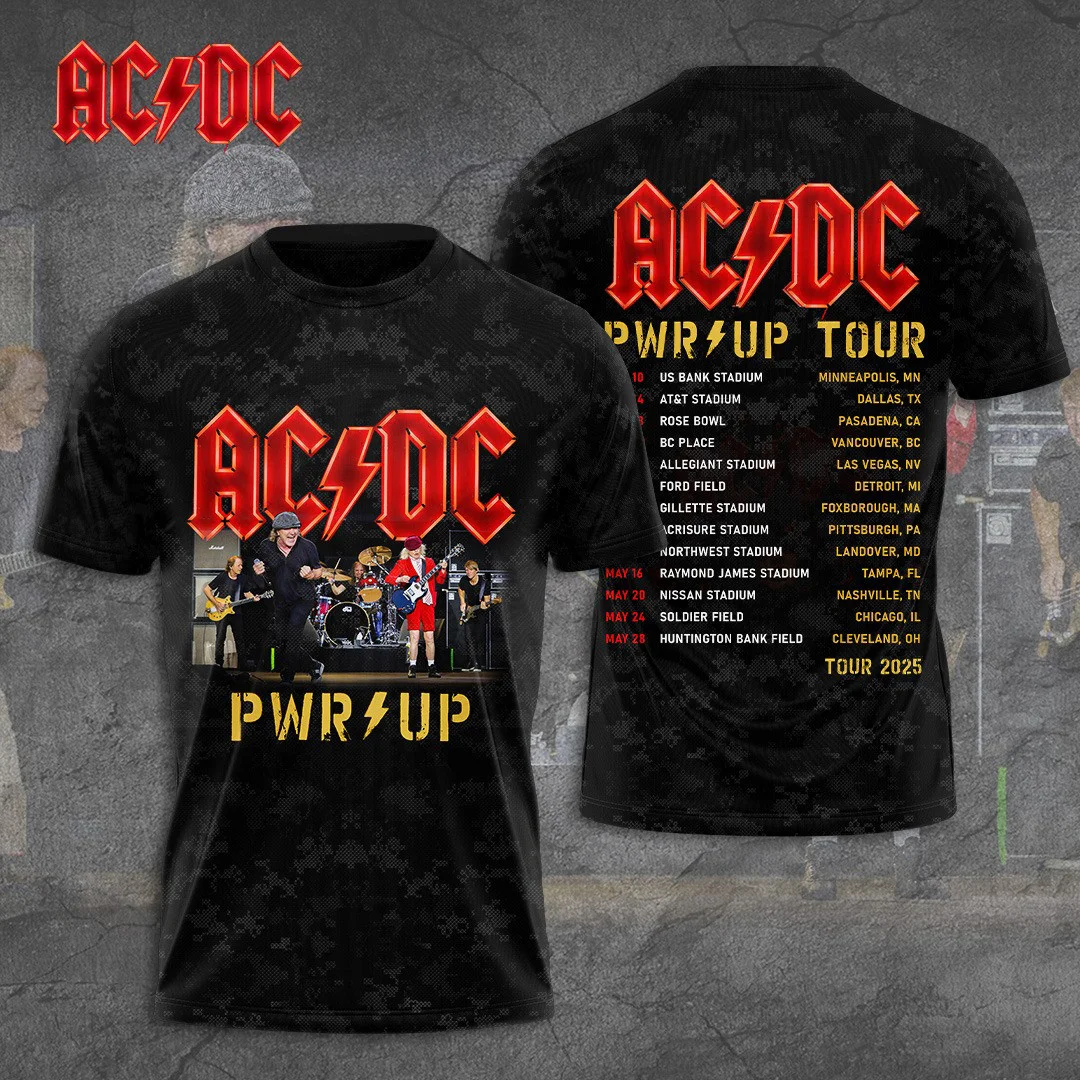 ACDC Pwr Up Tour 2025 Shirt Gifts For Rock Band Fans