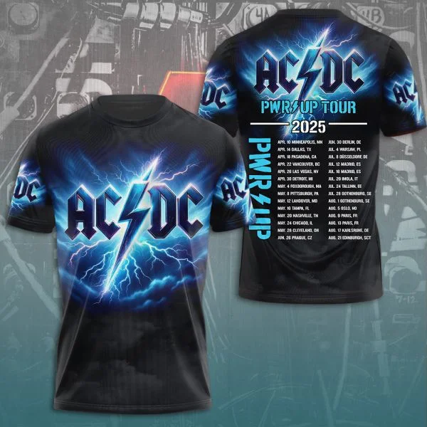 ACDC Pwr Up Tour 2025 Shirt Rock Band Music T-Shirt