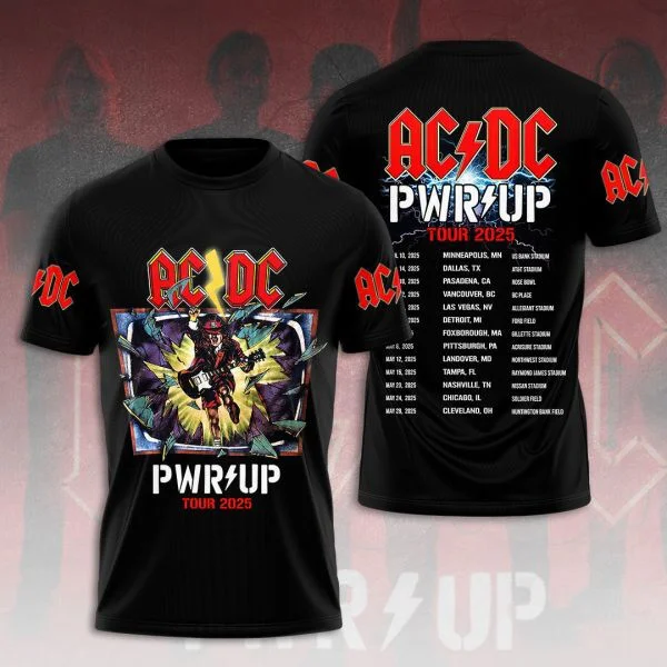 ACDC Pwr Up Tour 2025 Shirt Rock Band