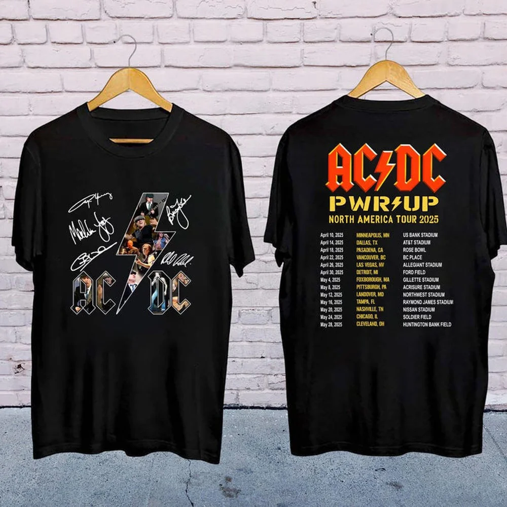 ACDC Pwr Up Tour 2025 T-Shirt Music Themed