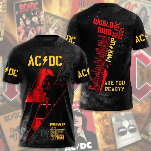 ACDC Pwr Up World Tour 2025 Shirt Music Lovers Gifts For Him