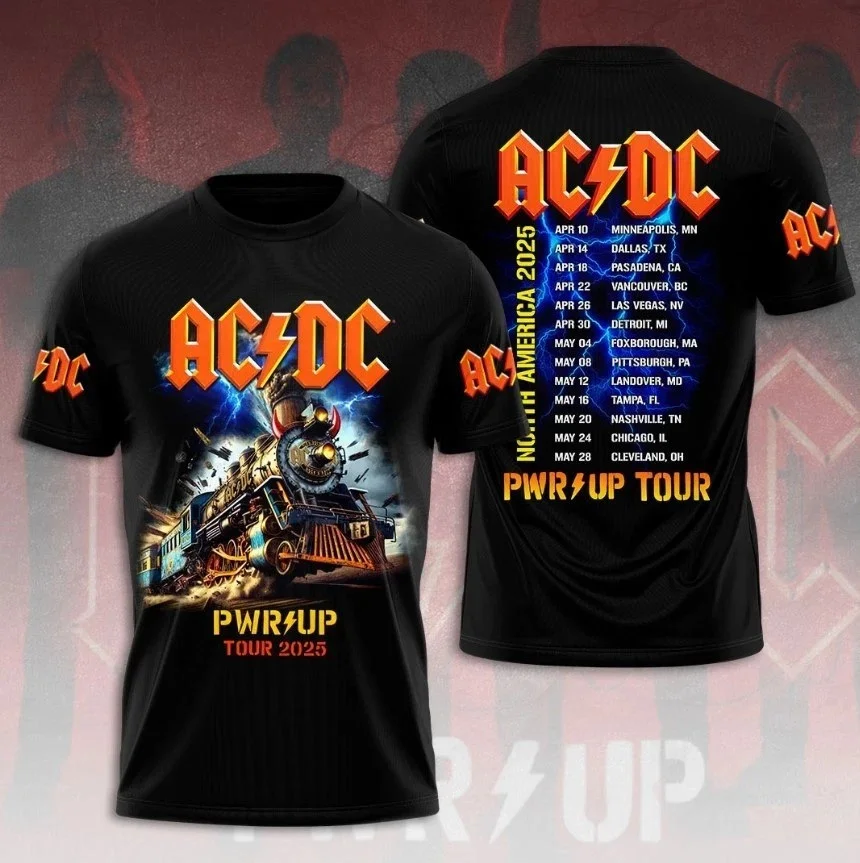 ACDC Pwr up Tour 2025 North America 3D Shirt Gift For Rock Band Fans