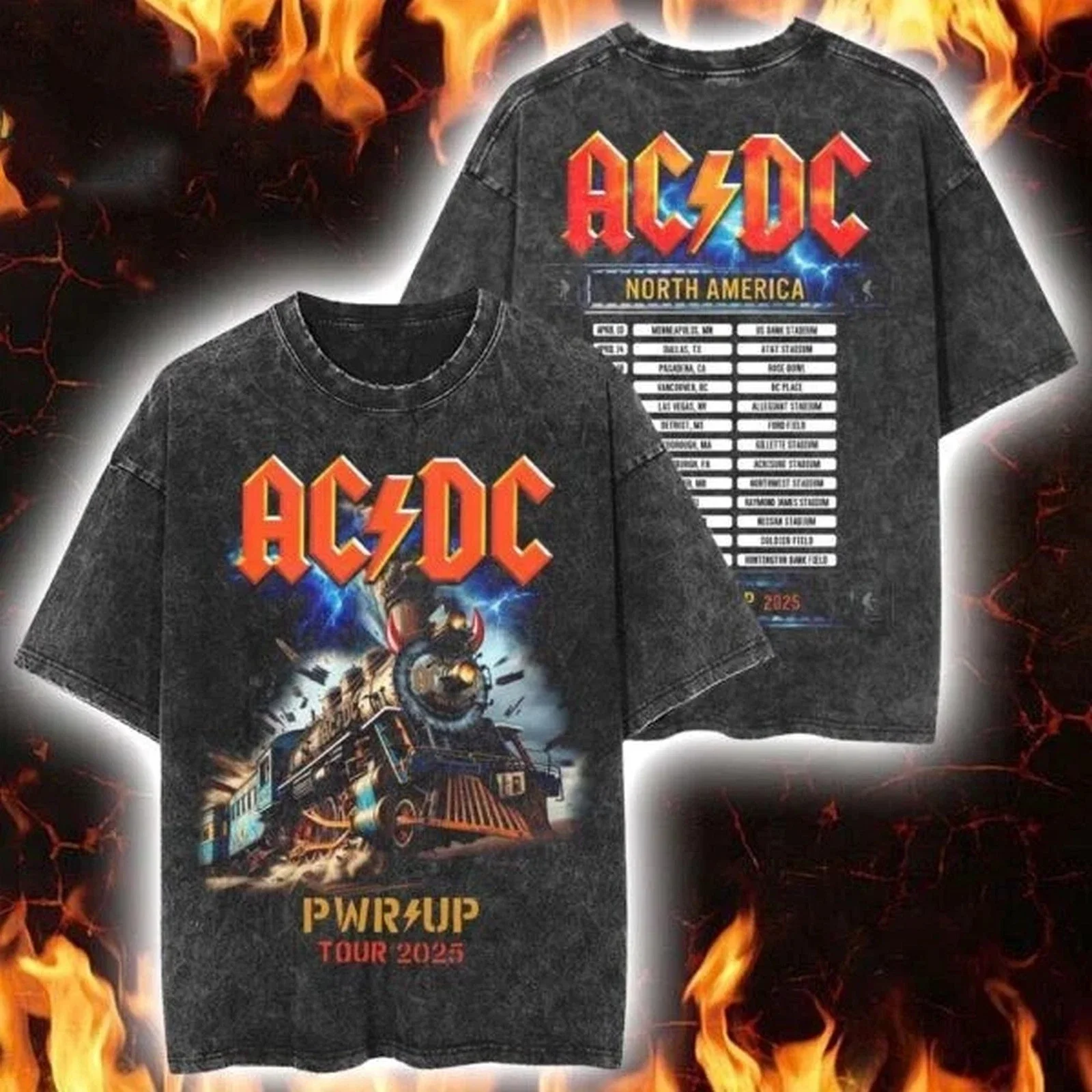 ACDC Rock N Roll Train PWR UP Tour North America 2025 T-Shirt Best