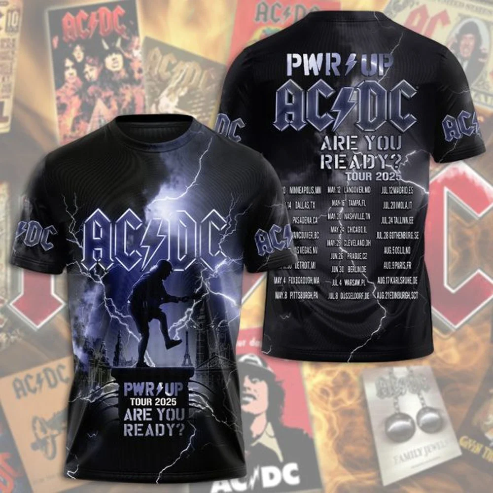 AC DC Pwr Up Tour 2025 Are You Ready Shirt ACDC Band T-Shirt Rock Band
