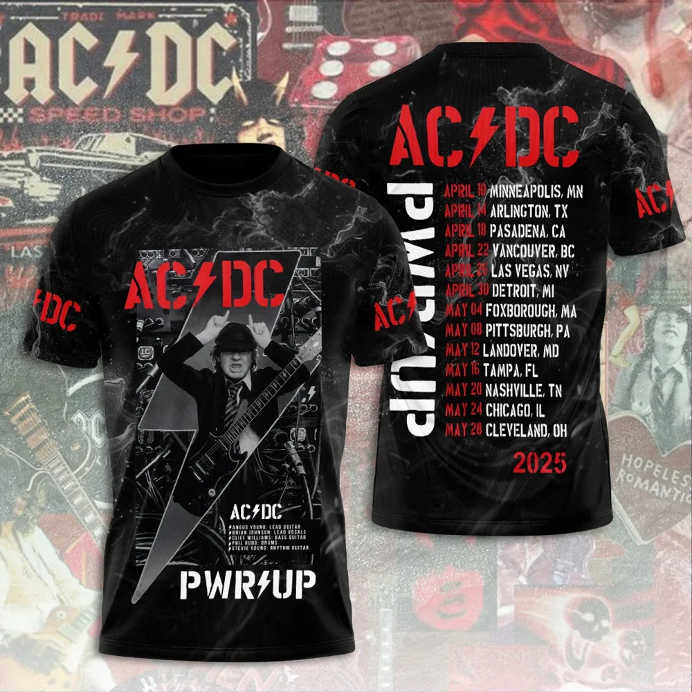 AC DC Pwr Up Tour 2025 Shirt ACDC Rock Band T-Shirt