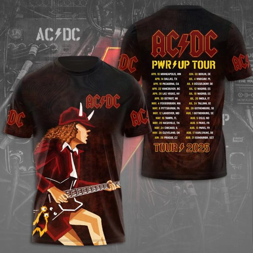AC DC Pwr Up Tour 2025 T-Shirt Rock Band Gifts For Husband
