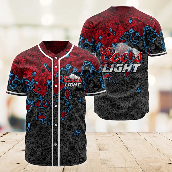 Abstract Holographic Colorful Coors Light Baseball Jersey Style9728