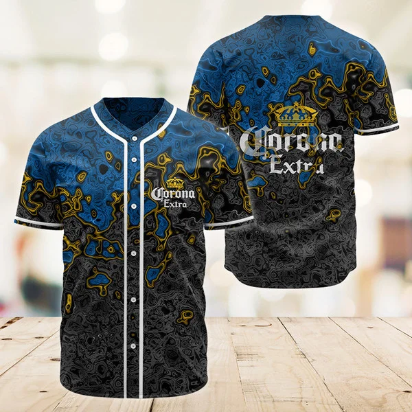 Abstract Holographic Colorful Corona Extra Baseball Jersey Style8512