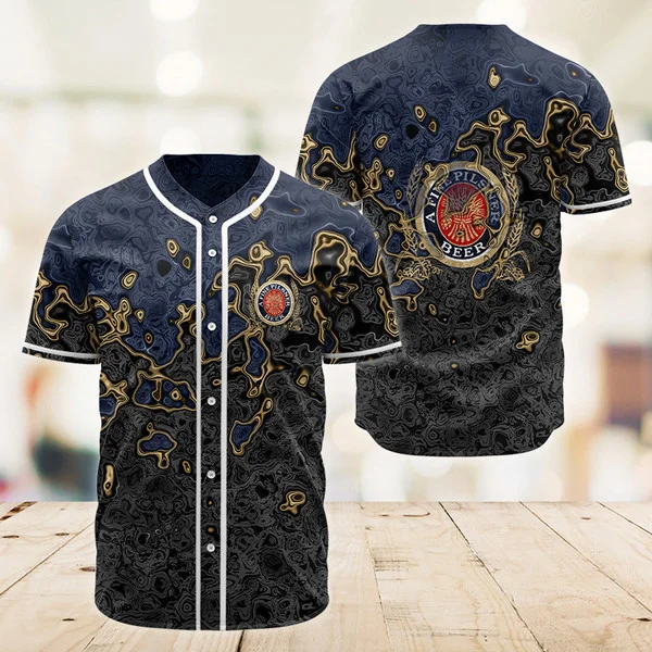 Abstract Holographic Colorful Miller Lite Baseball Jersey Style5864