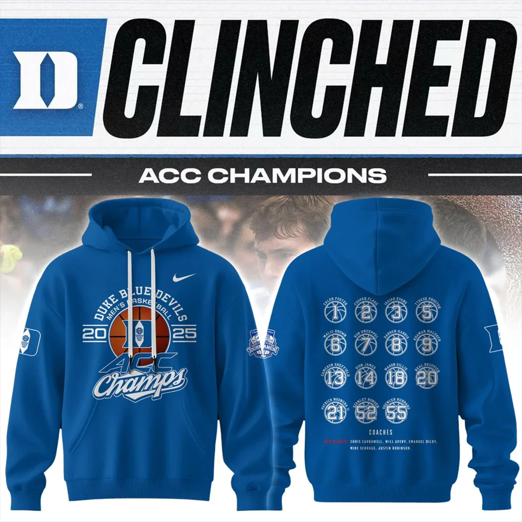 Acc Championship 2025 Hoodie 2025 ACC Men's Basketball Conference Tournament Champions Hoodie