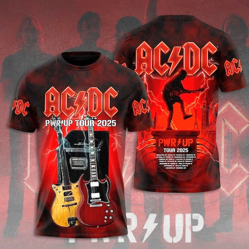 Acdc Power Up 2025 Tshirt Acdc Band Unisex Shirt Pwr Up Tour Gift For Fan Gift