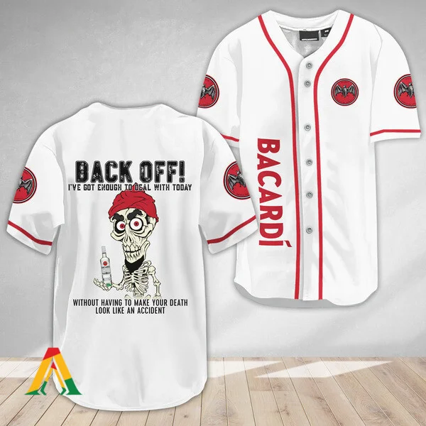 Achmed Back Off With Bacardi Rum Baseball Jersey Style3623