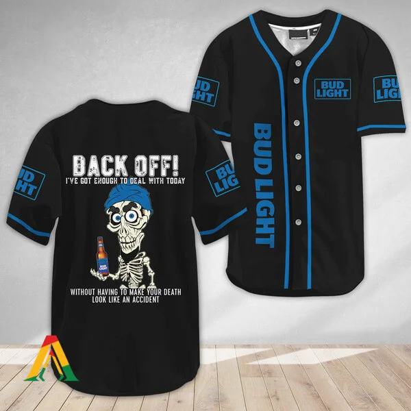 Achmed Back Off With Bud Light Baseball Jersey Style3056