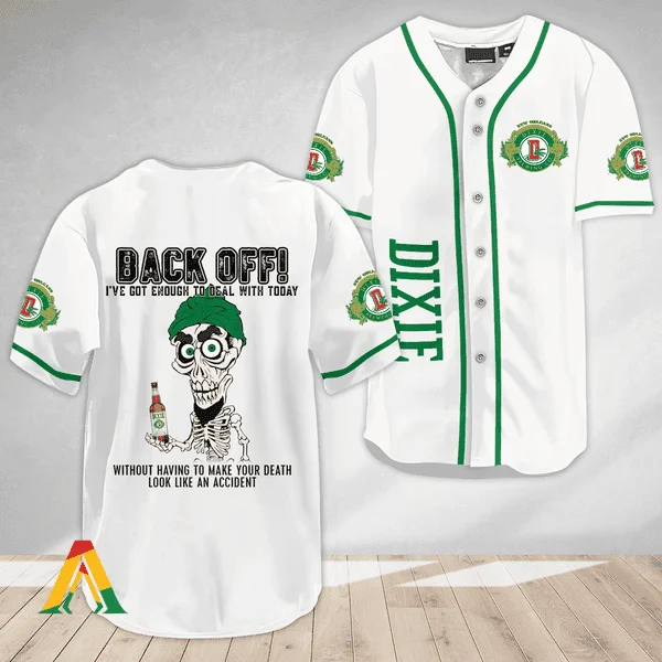 Achmed Back Off With Dixie Beer Baseball Jersey Style1726