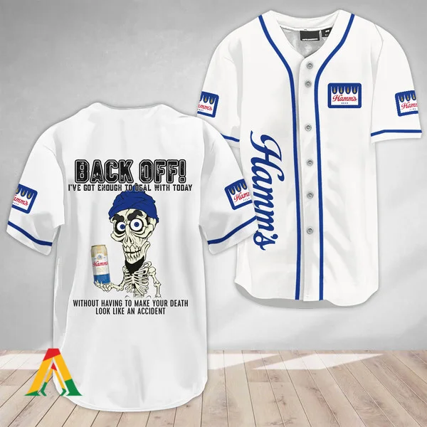 Achmed Back Off With Hamm's Beer Baseball Jersey Style5886