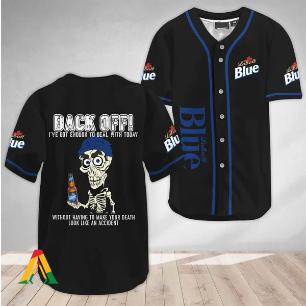 Achmed Back Off With Labatt Blue Beer Baseball Jersey Style9306