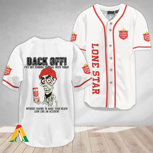 Achmed Back Off With Lone Star Beer Baseball Jersey Style5549