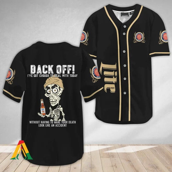 Achmed Back Off With Miller Lite Baseball Jersey Style5052