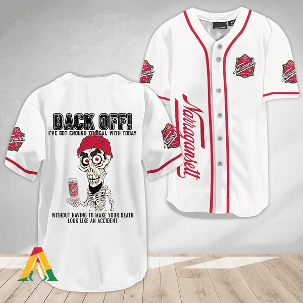 Achmed Back Off With Narragansett Beer Baseball Jersey Style4754