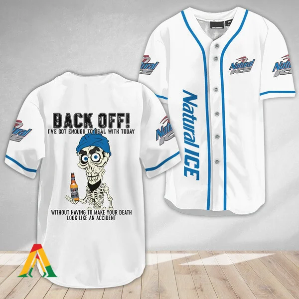 Achmed Back Off With Natural Ice Baseball Jersey Style6936
