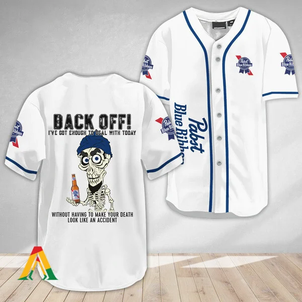 Achmed Back Off With Pabst Blue Ribbon Baseball Jersey Style5398