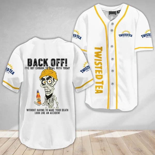 Achmed Back Off With Twisted Tea Baseball Jersey Style7661