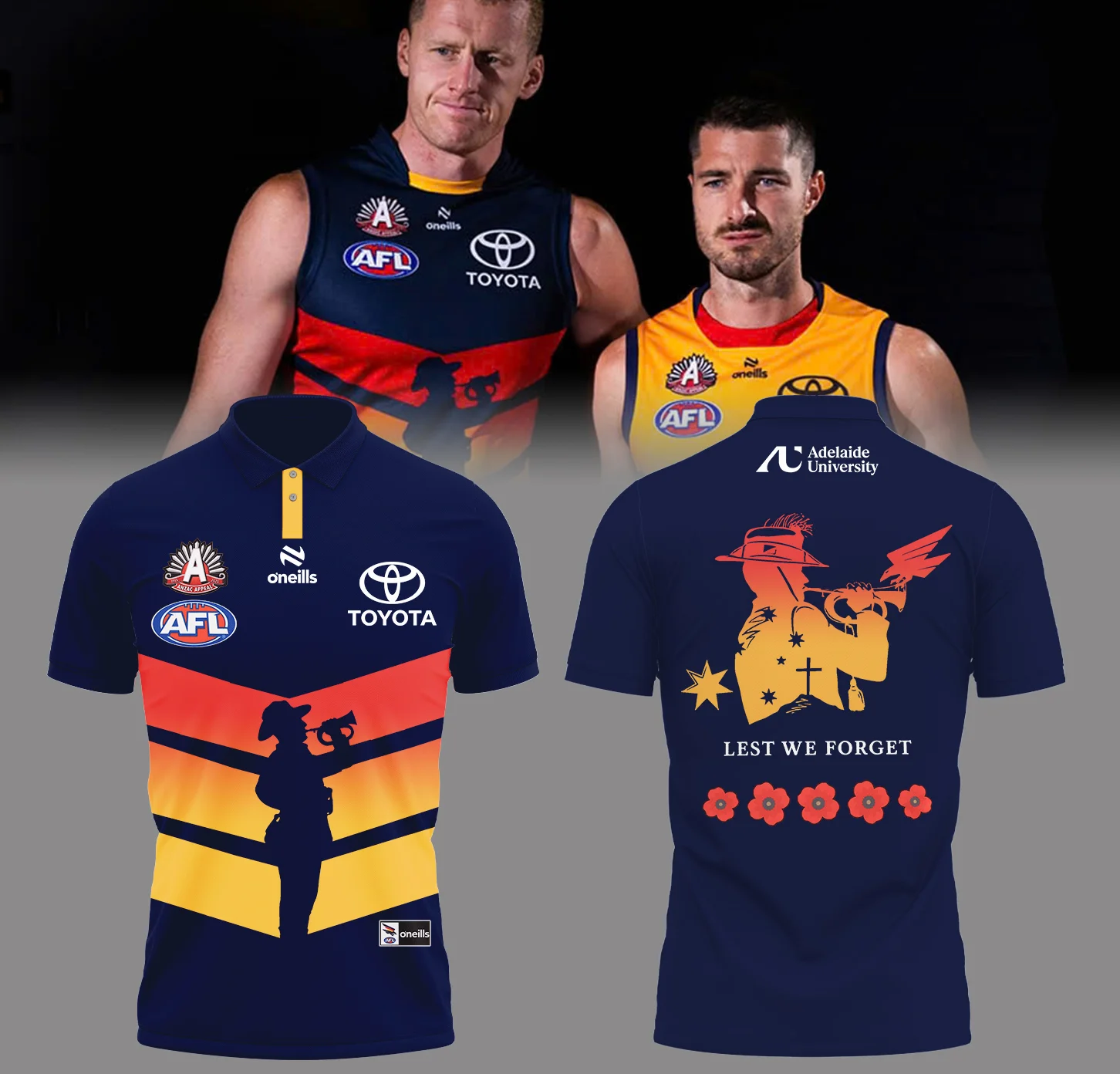 Adelaide Crows Anzac Day Polo T-Shirt